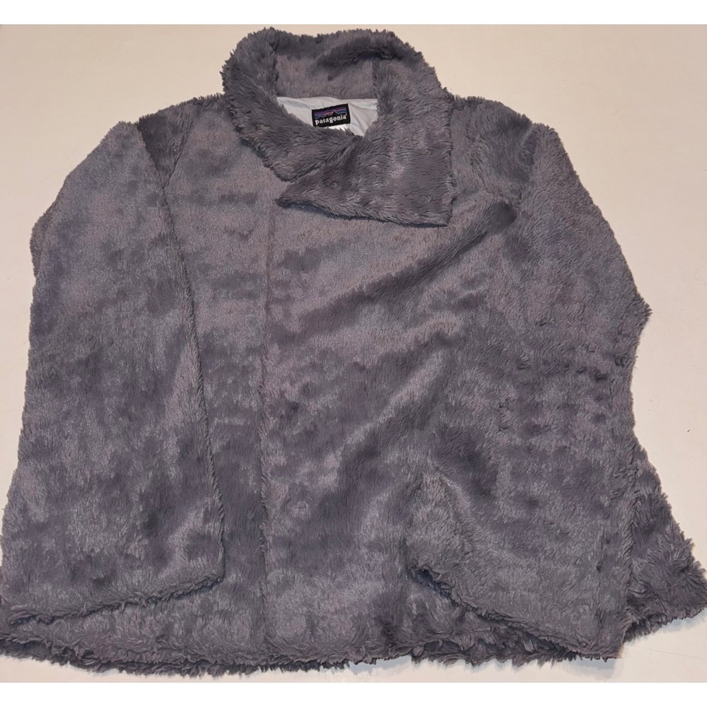 Patagonia Women's Pelage Faux Fir Cozy Cottagecore Plush Fuzzy Jacket Grey XS